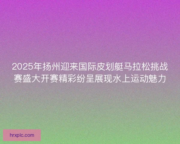 2025年扬州迎来国际皮划艇马拉松挑战赛盛大开赛精彩纷呈展现水上运动魅力